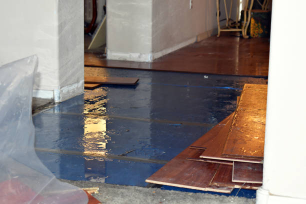 Professional Storm Water Damage Restoration technician working in Clear Lake, WI